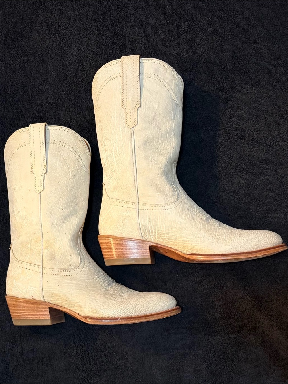 LIMITED RELEASE Tecovas Chloe Pearl Smooth Ostrich Cowgirl Boots - Picture 3 of 8